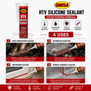GMSA Red High Temperature Silicone Sealant 310ml Catridge