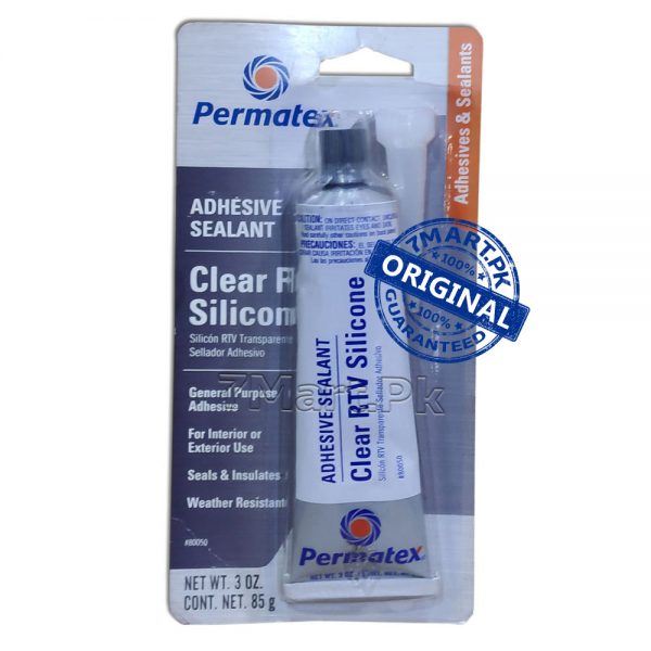 Permatex Clear RTV Silicone Adhesive Sealant,Content 85g,Made in USA