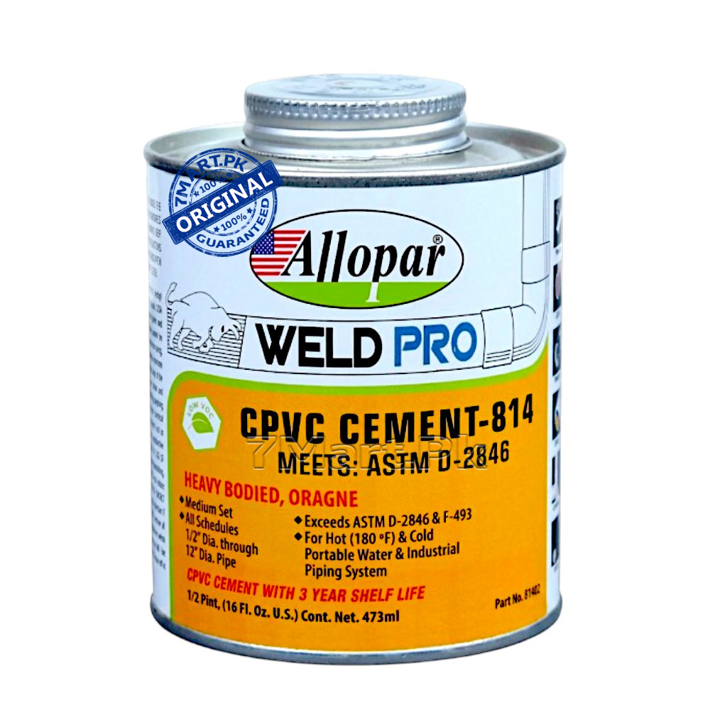 Allopar Weld Pro CPVC Cement-814 (Heavy Bodied, Orange)